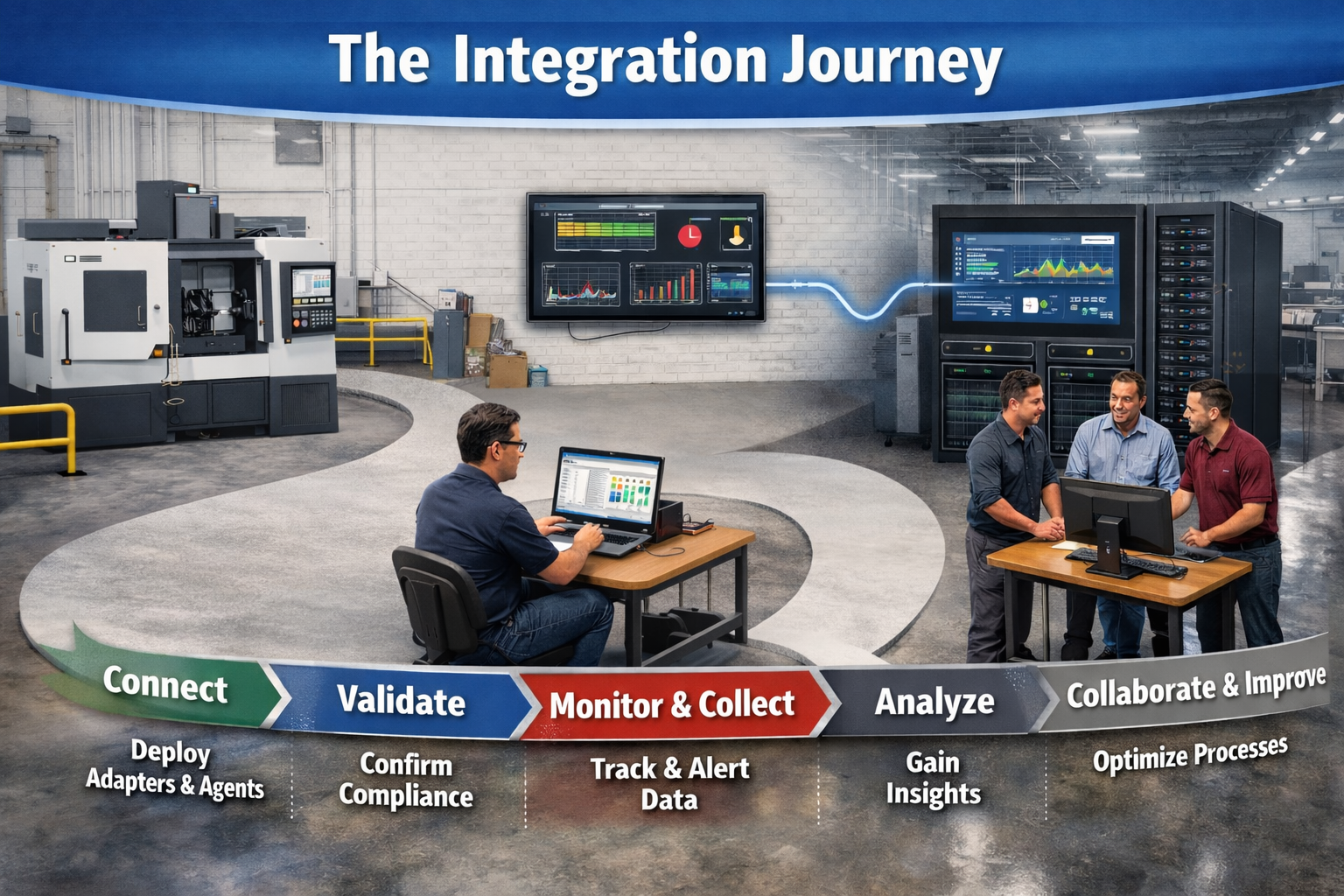 Illustration representing the IIoT integration journey